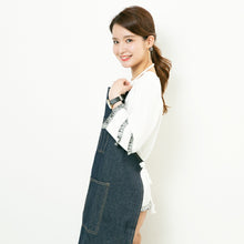 画像をギャラリービューアに読み込む, 【デニム】ロープエプロン|名入れ刺繡|首掛けタイプ