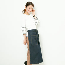 画像をギャラリービューアに読み込む, 【デニム】サロンエプロン|名入れ刺繍|コーデが活きる