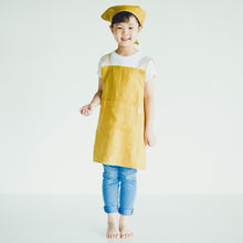 画像をギャラリービューアに読み込む, 【リネン】バイカラーキッズエプロン|かぶるだけ|ボタンなし