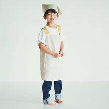画像をギャラリービューアに読み込む, 【リネン】バイカラーキッズエプロン|かぶるだけ|ボタンなし