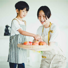 画像をギャラリービューアに読み込む, 【リネン】バイカラーキッズエプロン|かぶるだけ|ボタンなし
