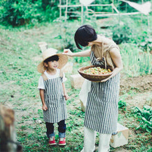 画像をギャラリービューアに読み込む, 【リネン】バイカラーキッズエプロン|かぶるだけ|ボタンなし