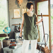 画像をギャラリービューアに読み込む, 【ナイロン】チュニックエプロン|名入れ刺繍|かぶるだけ