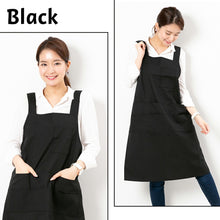 画像をギャラリービューアに読み込む, 耐久性抜群 ロング丈エプロン|丈夫素材|ボタンを留めるだけ