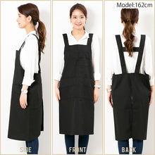 画像をギャラリービューアに読み込む, 耐久性抜群 ロング丈エプロン|丈夫素材|ボタンを留めるだけ