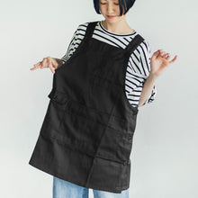 画像をギャラリービューアに読み込む, ワンピース型エプロン|名入れ刺繡|すっきりショート丈