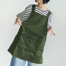 画像をギャラリービューアに読み込む, ワンピース型エプロン|名入れ刺繡|すっきりショート丈